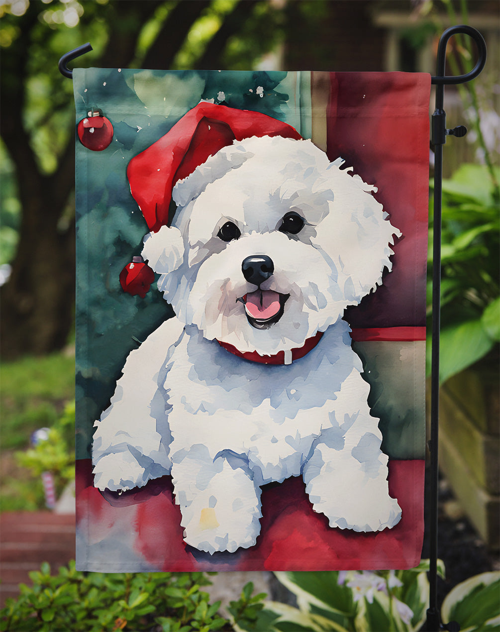 Bichon Frise Christmas Garden Flag