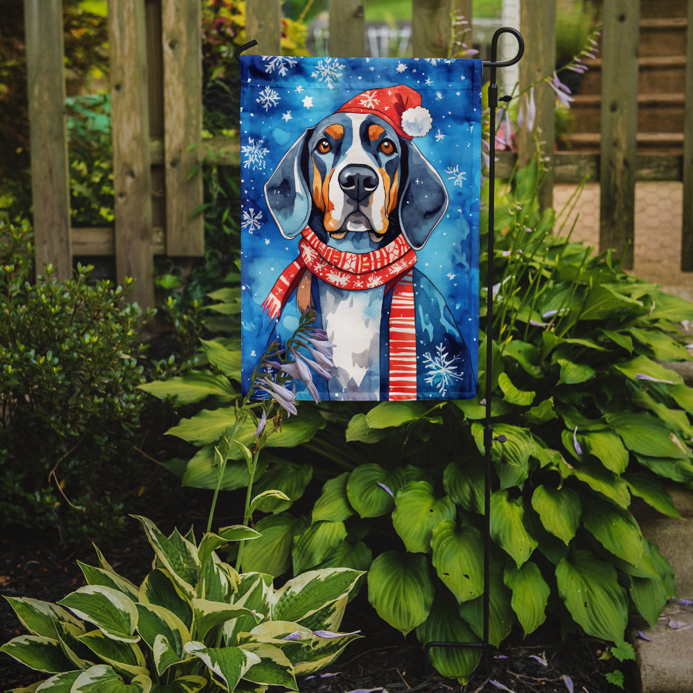 Black and Tan Coonhound Christmas Garden Flag