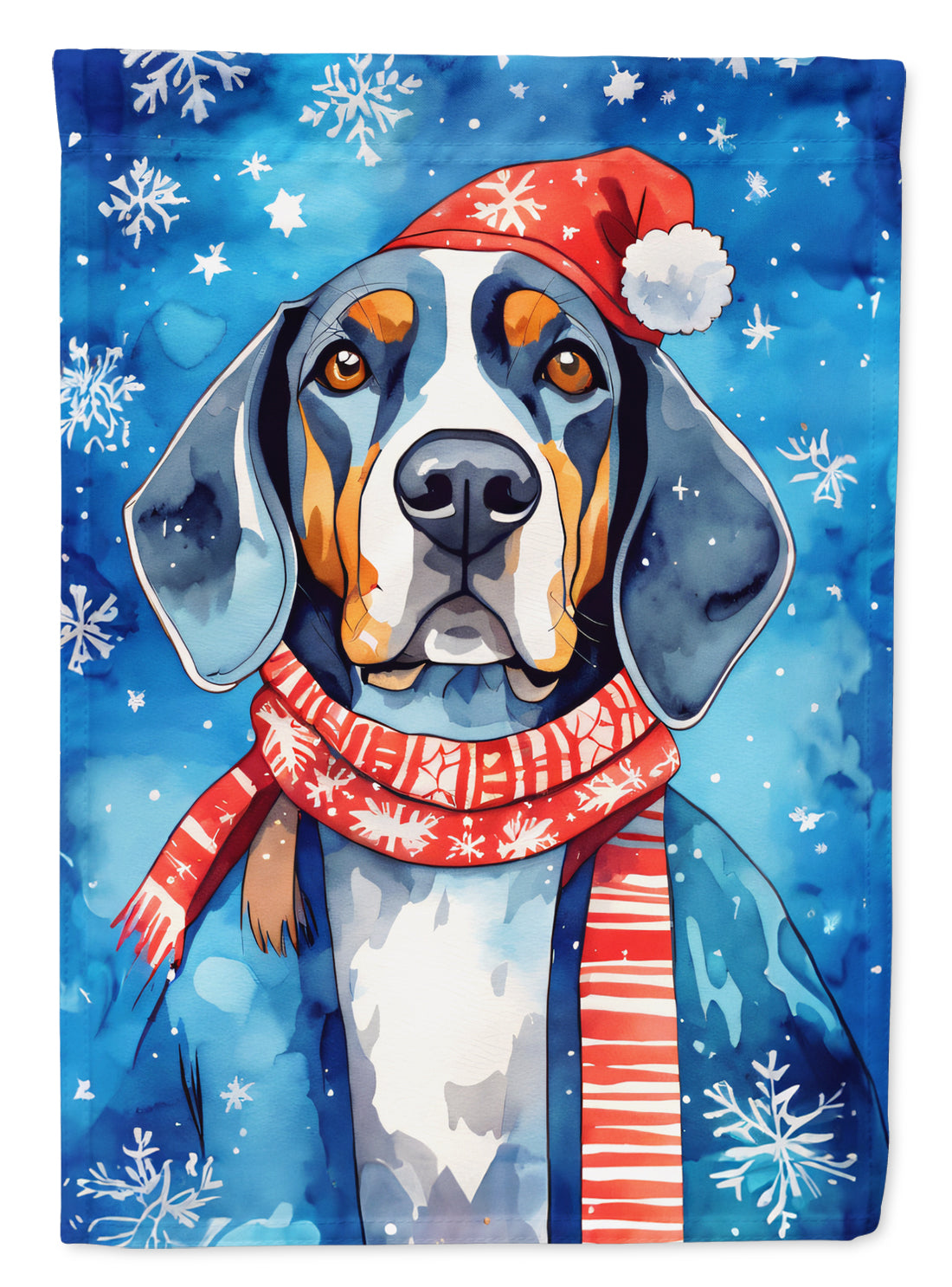 Buy this Black and Tan Coonhound Christmas Garden Flag