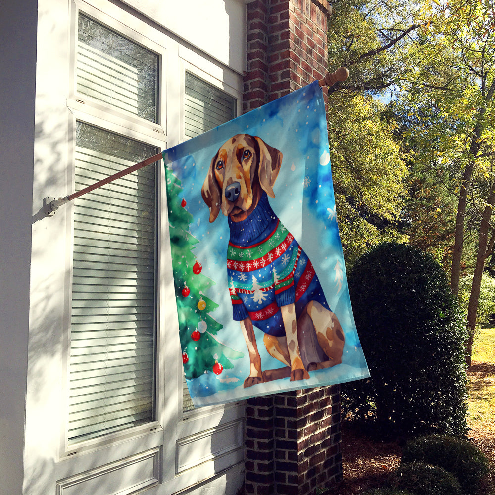 Coonhound Christmas House Flag