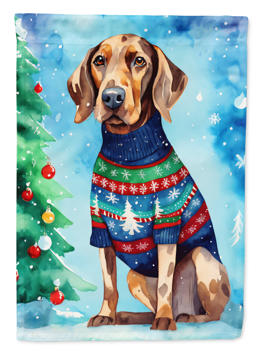 Buy this Coonhound Christmas House Flag