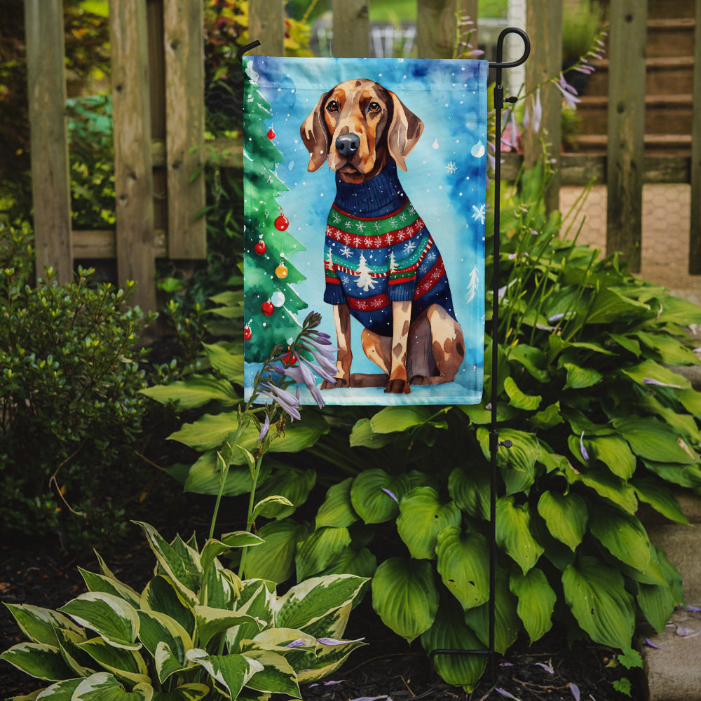 Coonhound Christmas Garden Flag