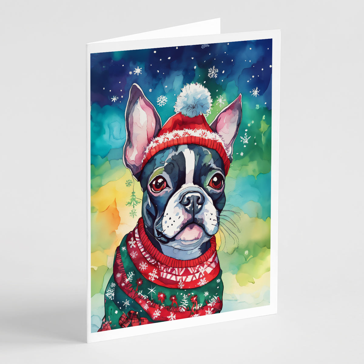 Buy this Boston Terrier Christmas Greeting Cards Pack of 8