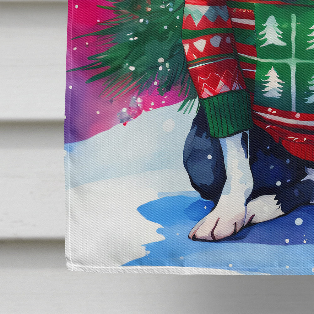 Boston Terrier Christmas House Flag