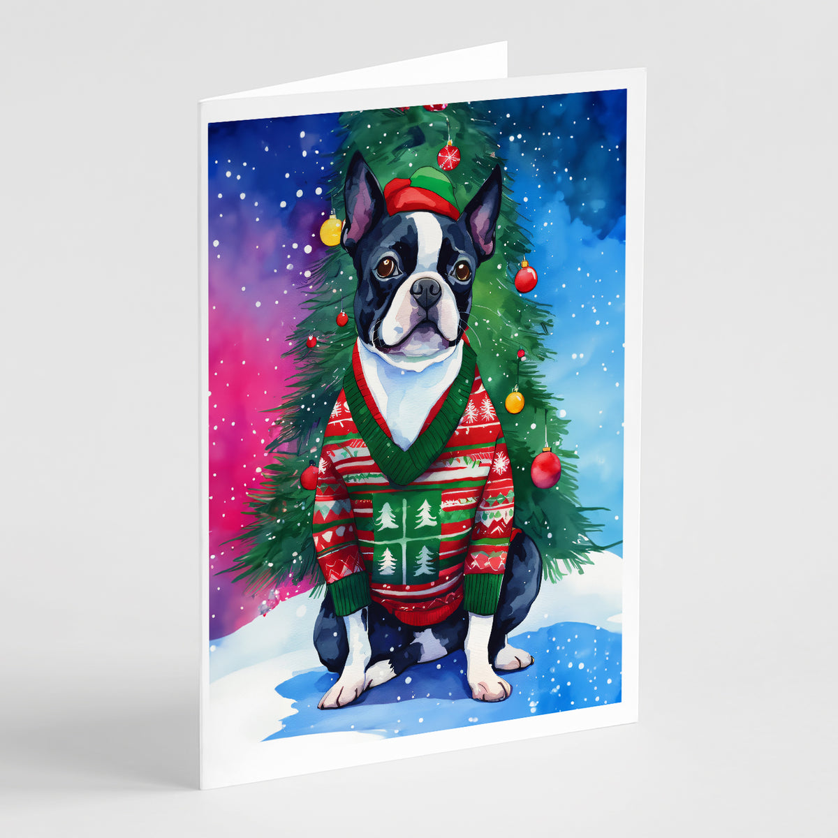 Buy this Boston Terrier Christmas Greeting Cards Pack of 8