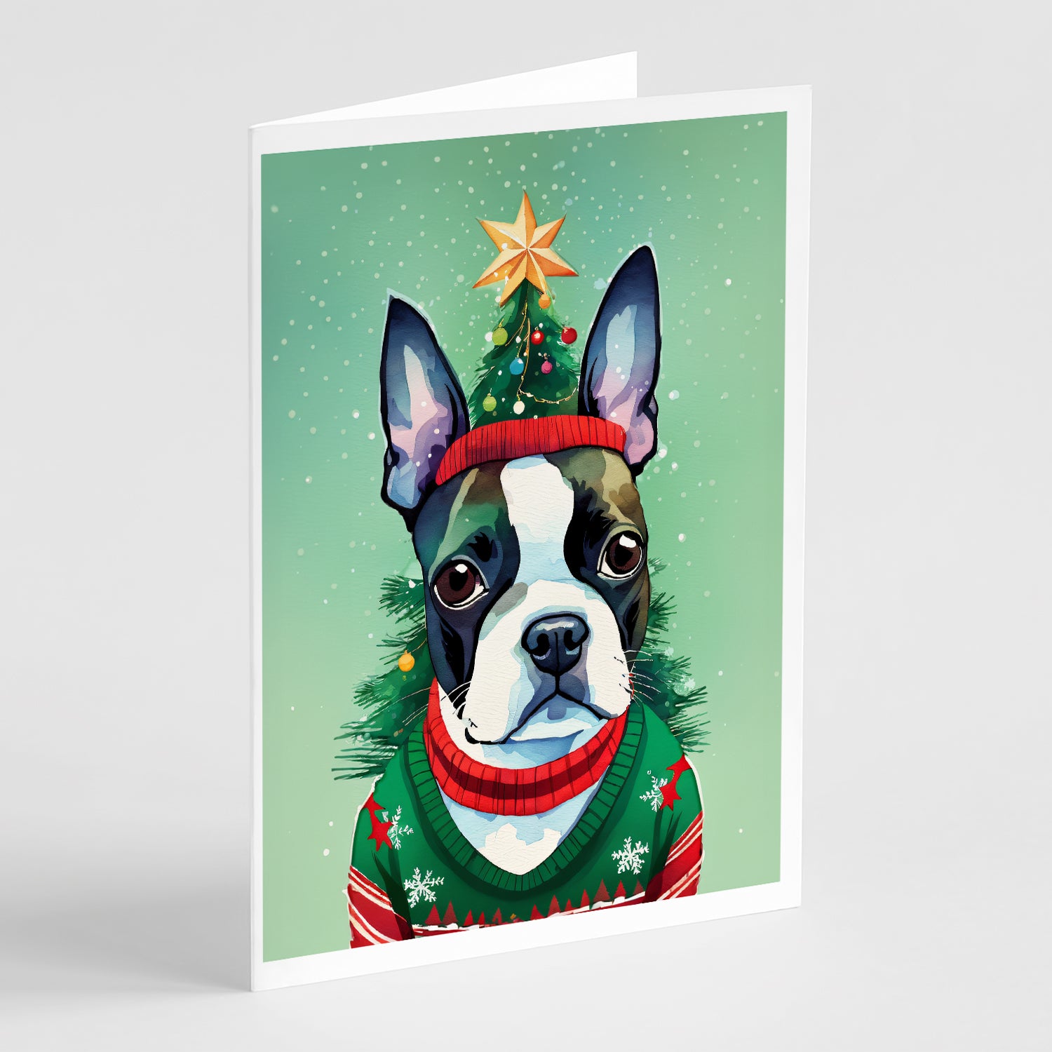 Buy this Boston Terrier Christmas Greeting Cards Pack of 8