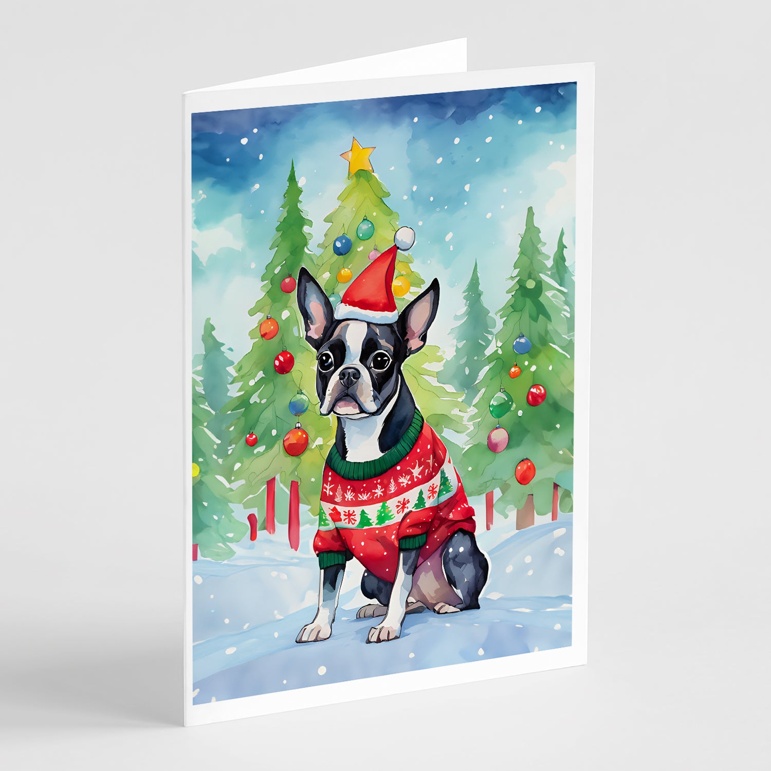 Buy this Boston Terrier Christmas Greeting Cards Pack of 8