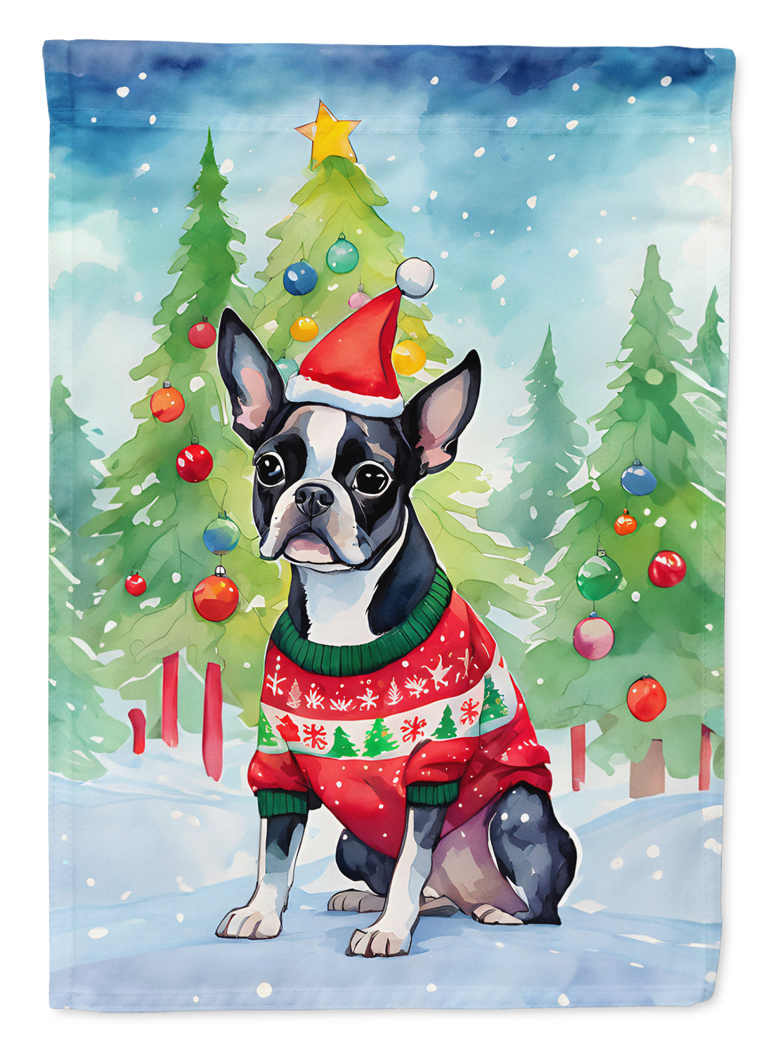 Buy this Boston Terrier Christmas Garden Flag