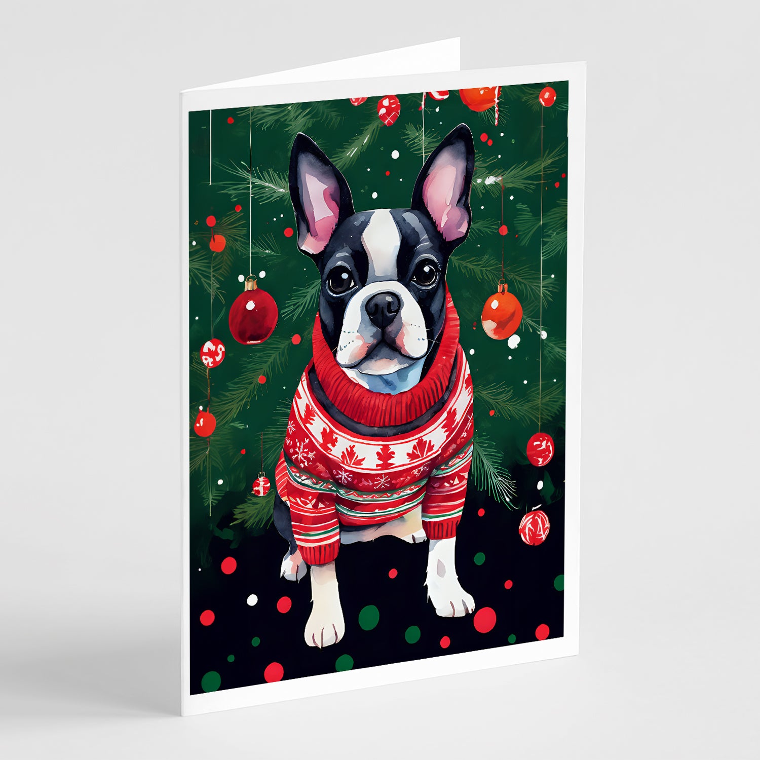 Buy this Boston Terrier Christmas Greeting Cards Pack of 8