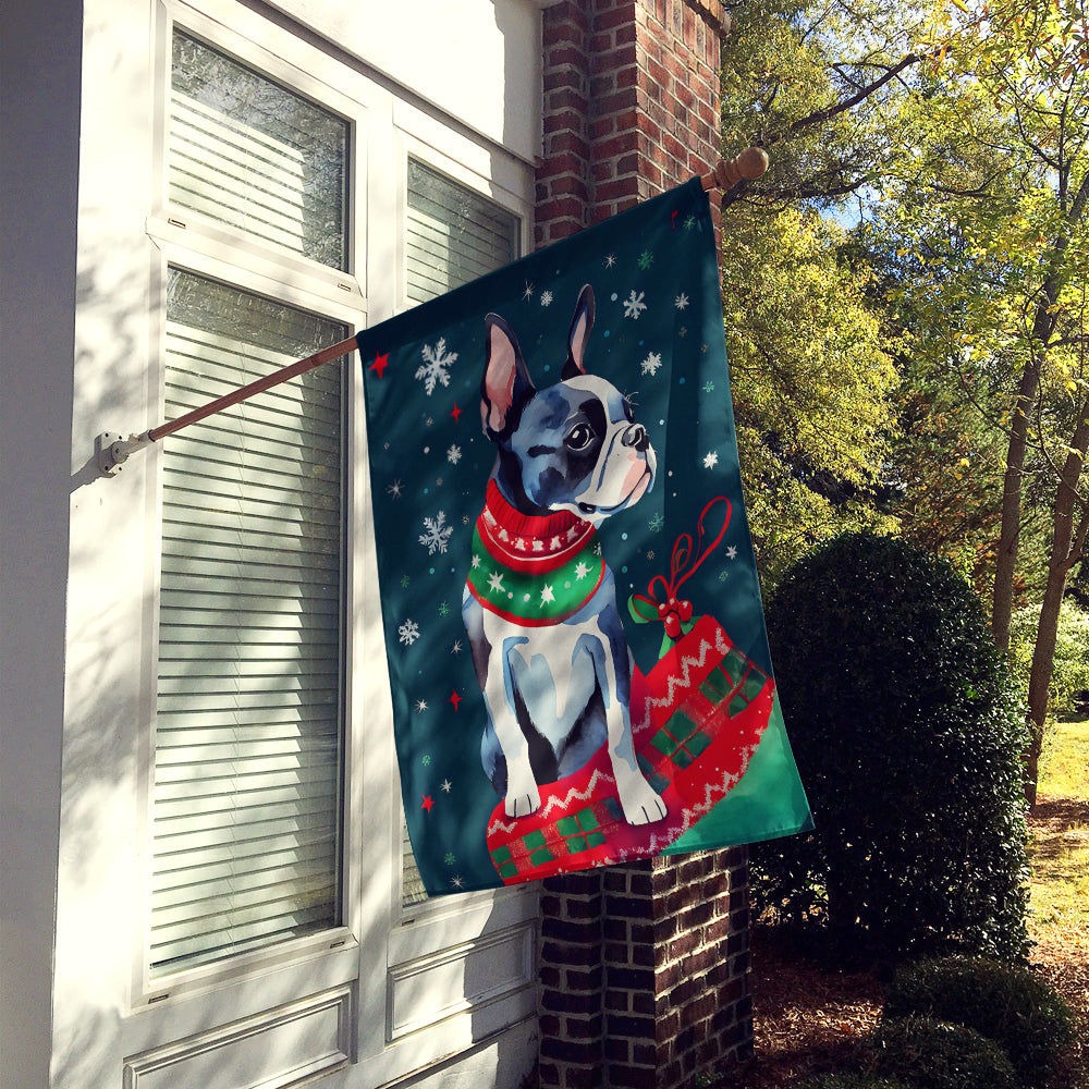 Boston Terrier Christmas House Flag