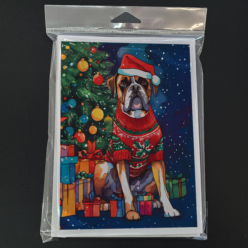 Boxer Christmas Greeting Cards Pack of 8