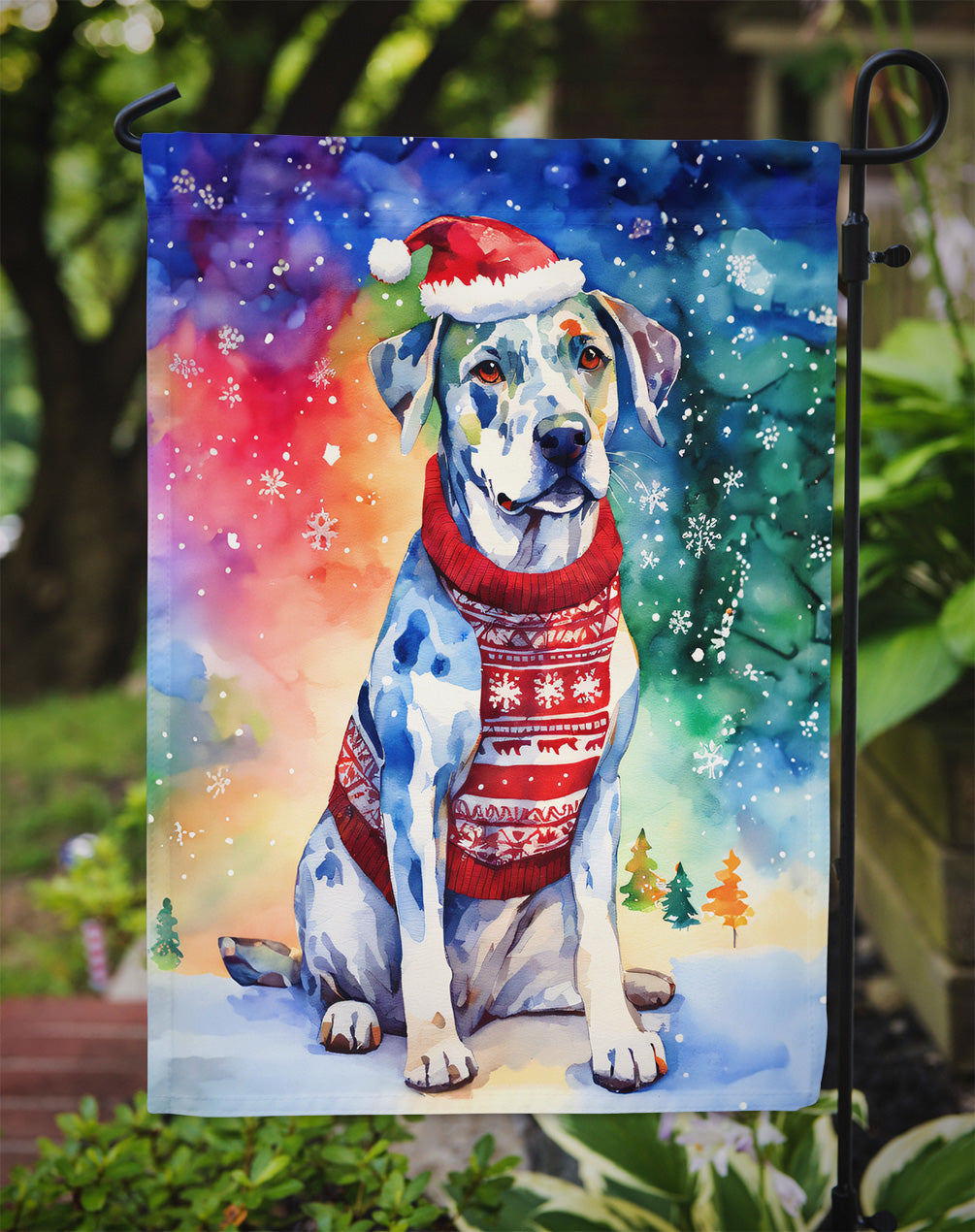 Catahoula Christmas Garden Flag