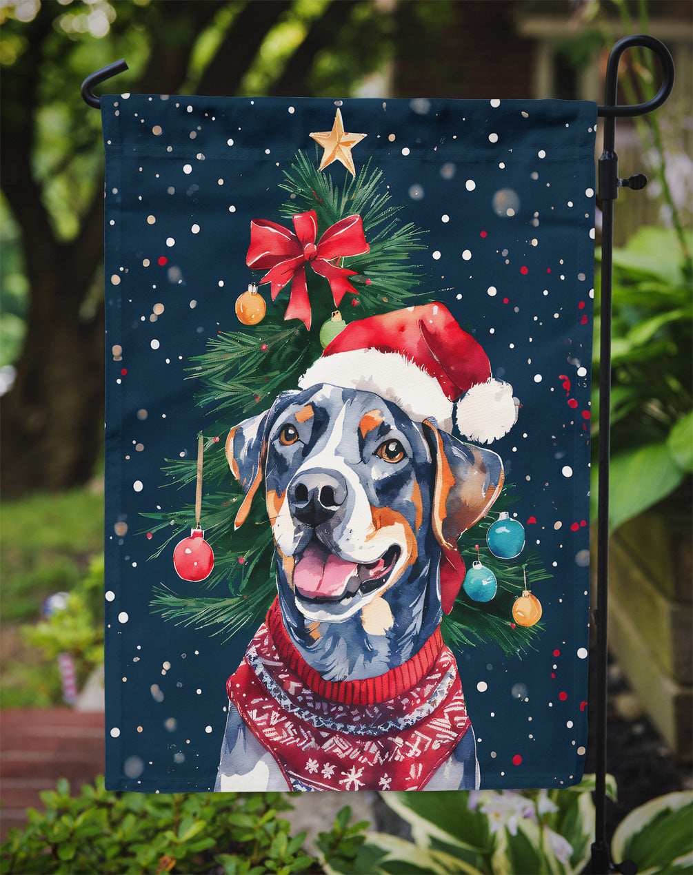 Catahoula Christmas Garden Flag