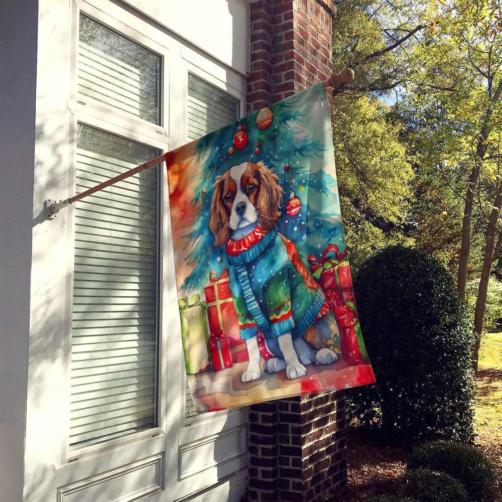 Buy this Cavalier Spaniel Christmas House Flag