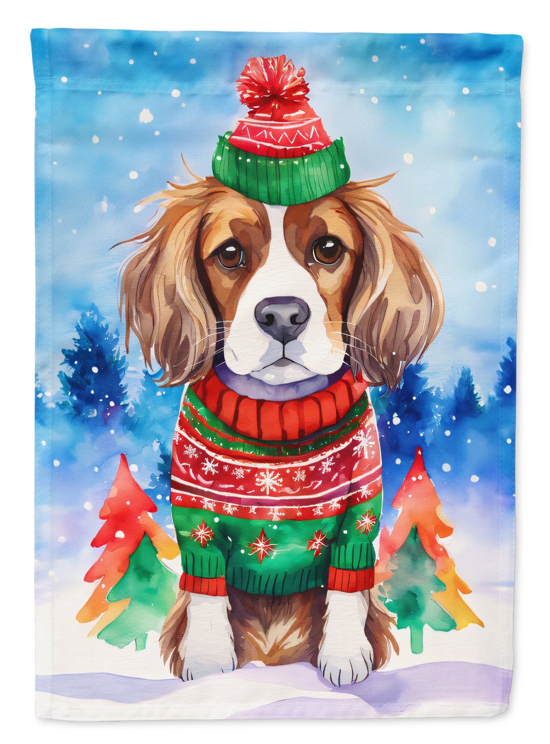 Buy this Cavalier Spaniel Christmas House Flag