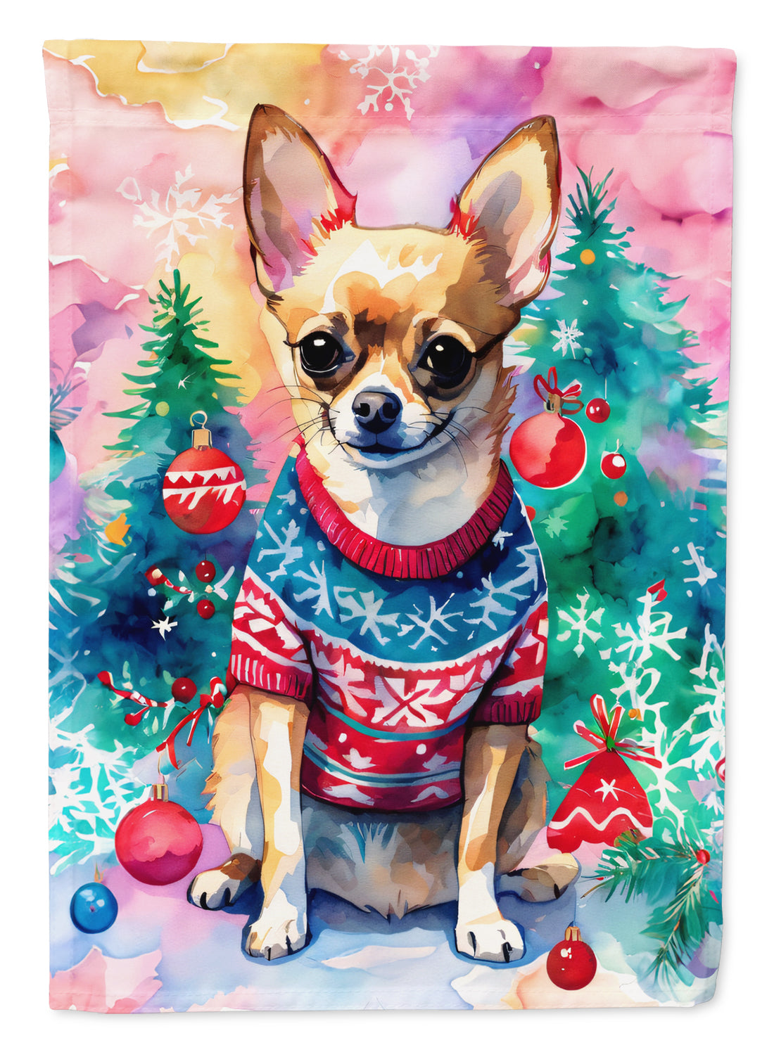 Buy this Chihuahua Christmas House Flag