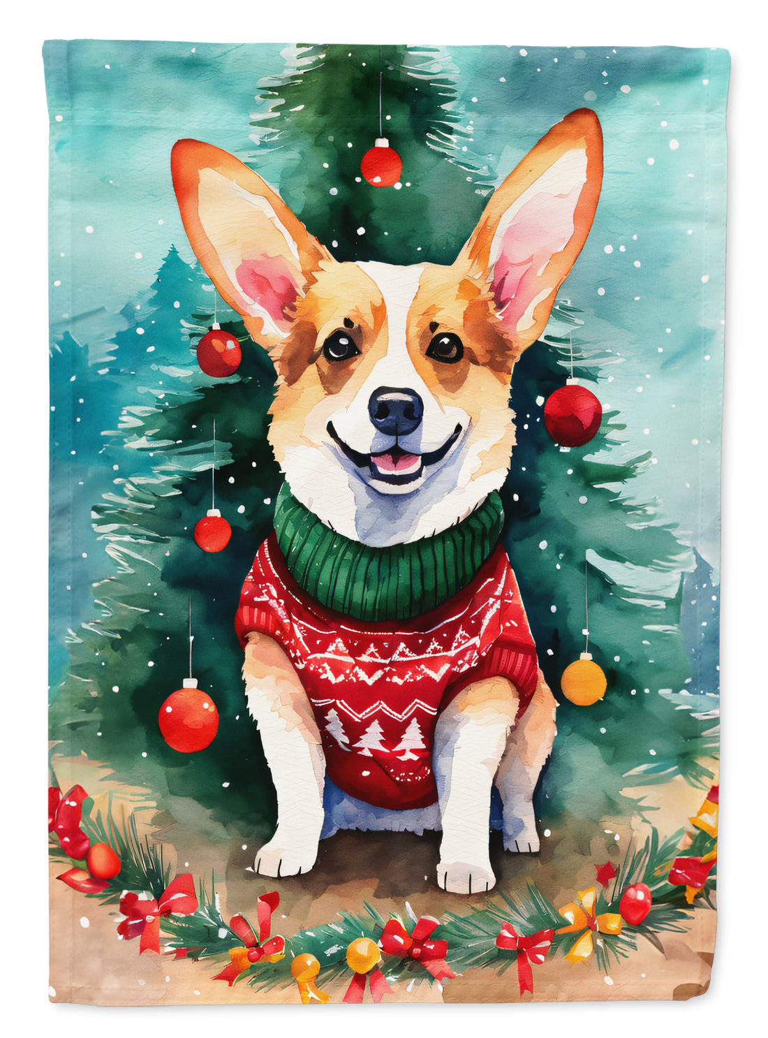 Buy this Corgi Christmas House Flag