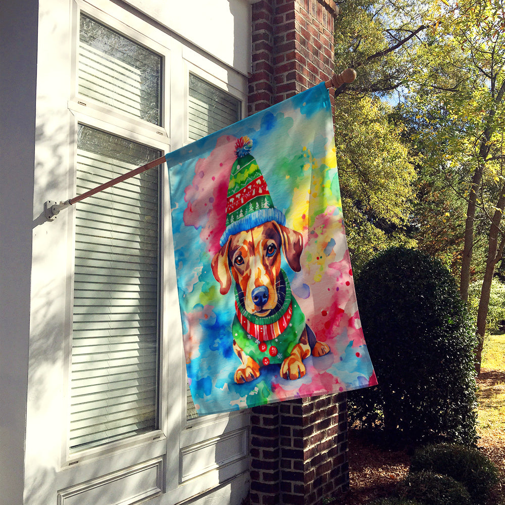 Buy this Dachshund Christmas House Flag