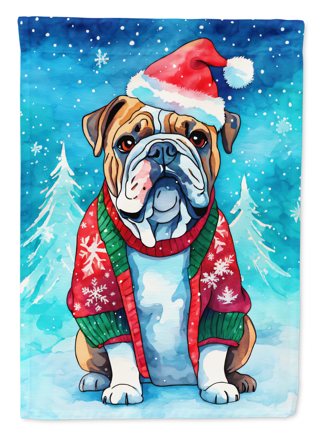 Buy this English Bulldog Christmas House Flag