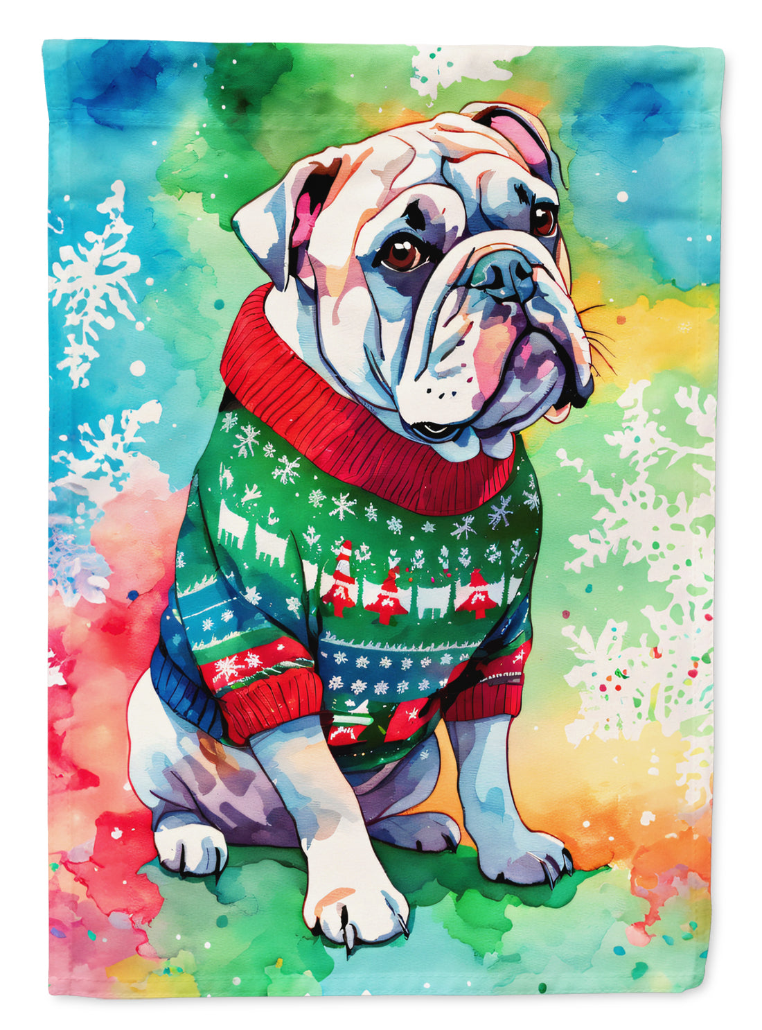 Buy this English Bulldog Christmas House Flag