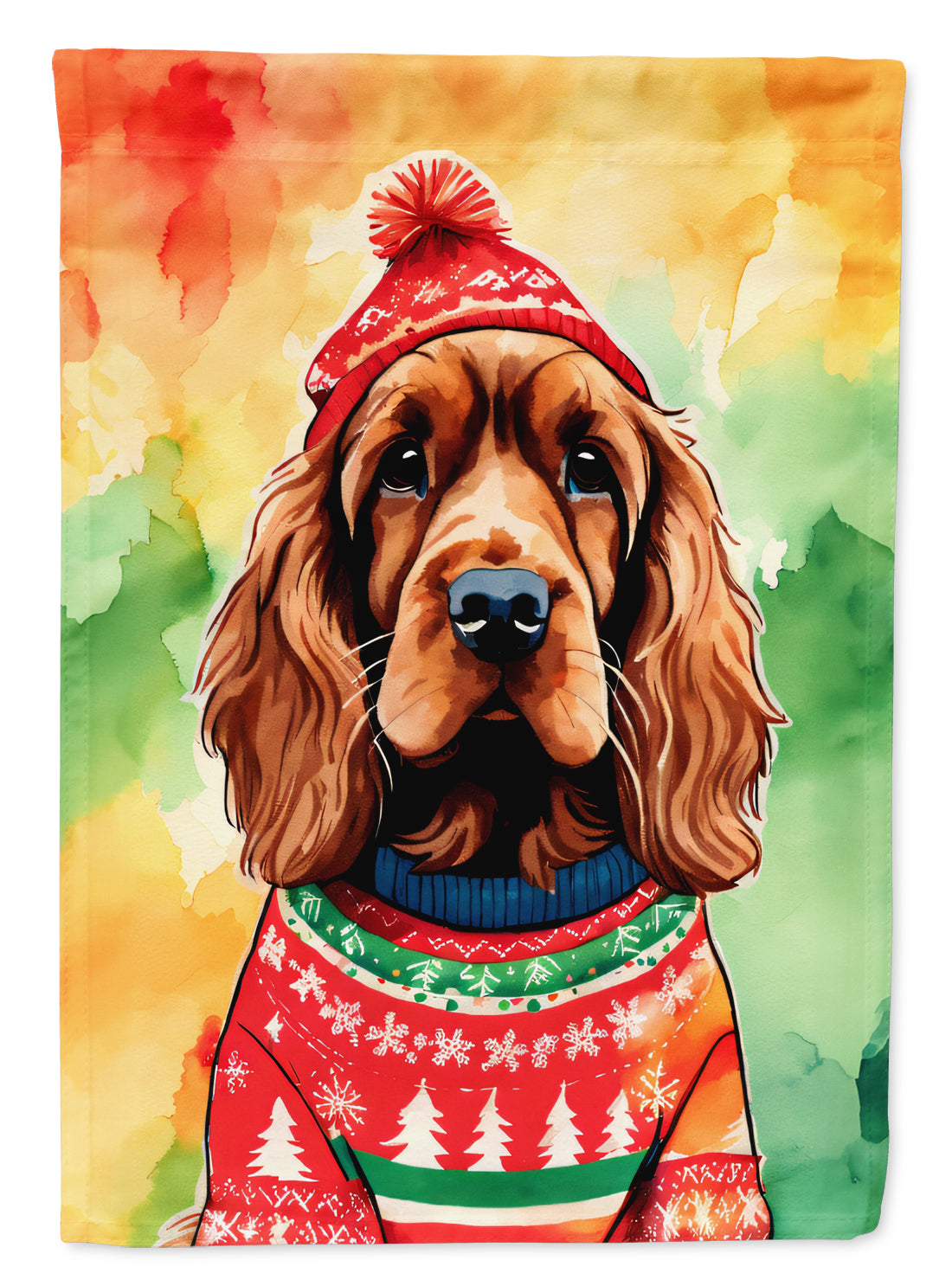 Buy this English Cocker Spaniel Christmas House Flag