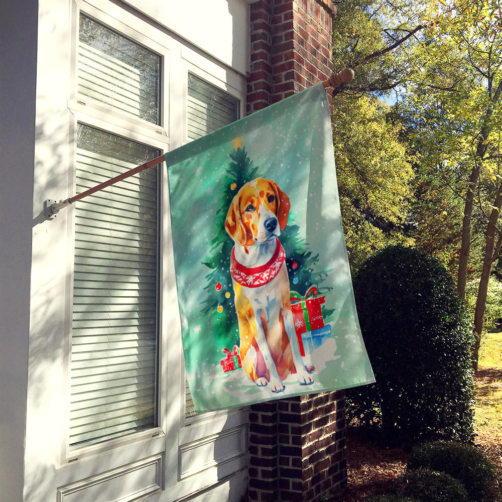 English Foxhound Christmas House Flag