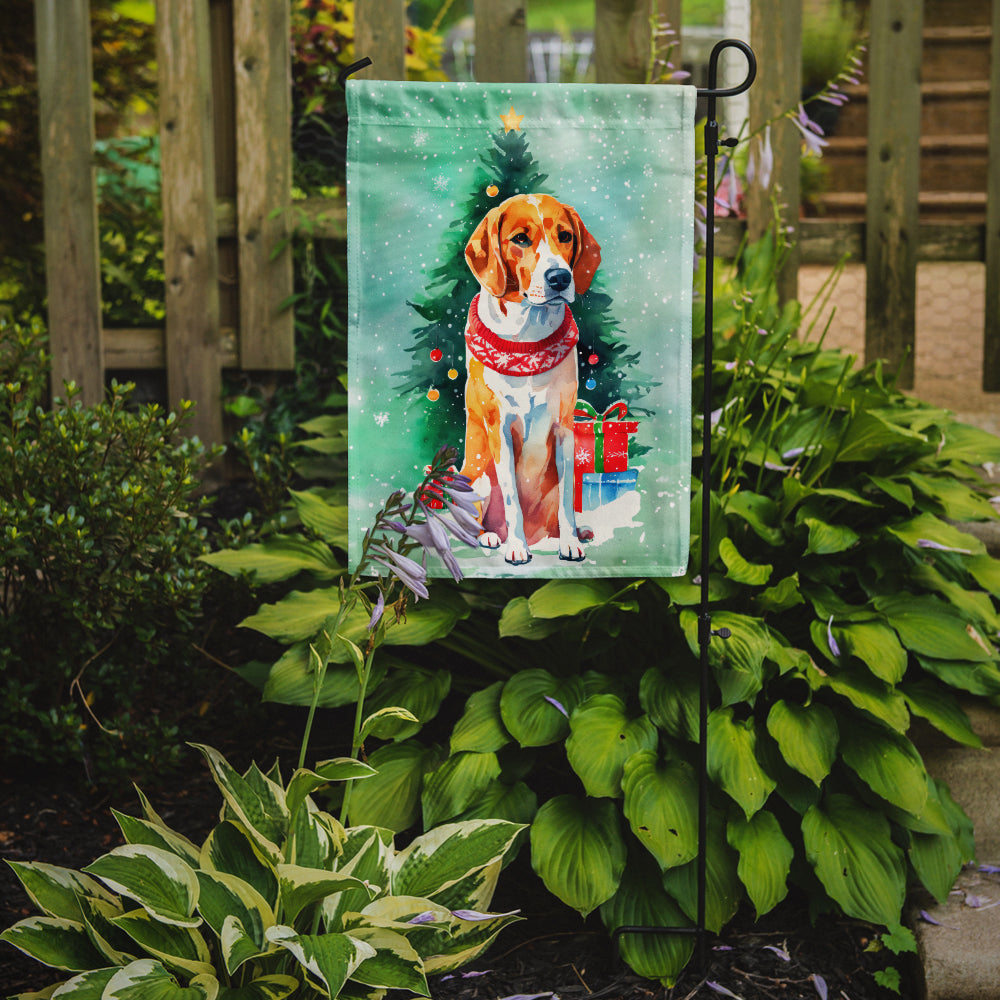 English Foxhound Christmas Garden Flag