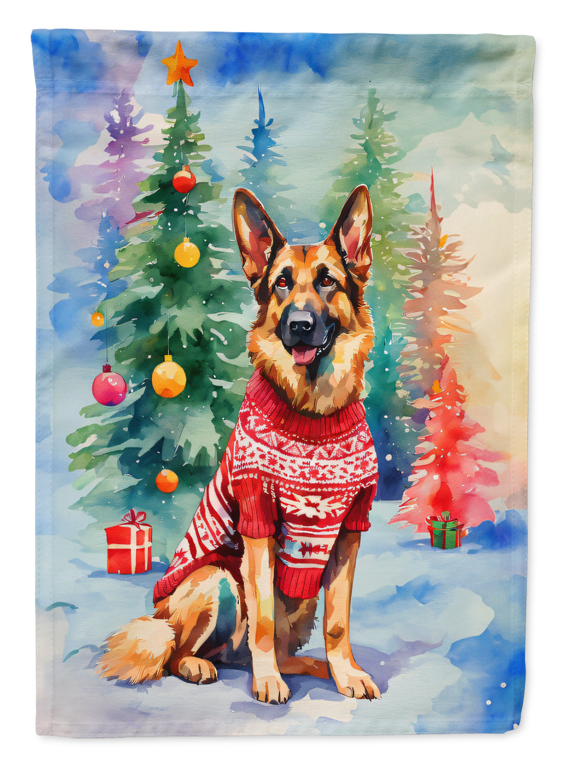 Buy this German Shepherd Christmas House Flag