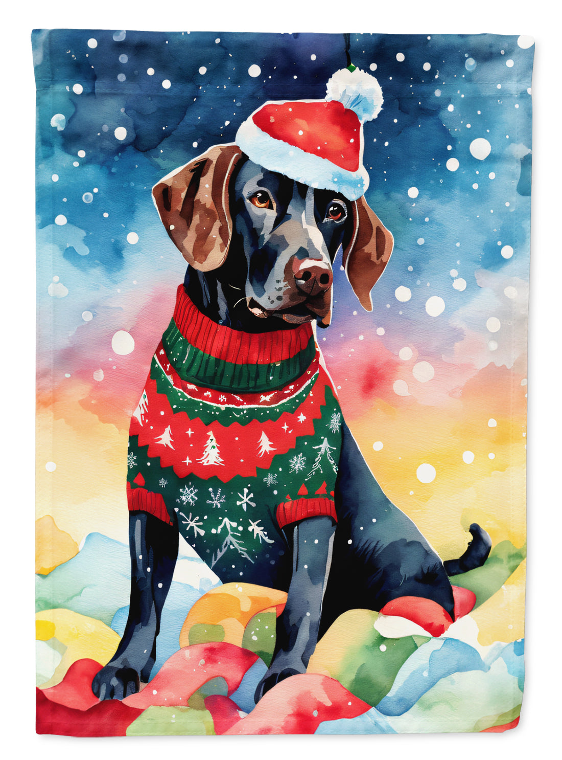 Buy this German Shorthaired Pointer Christmas Garden Flag