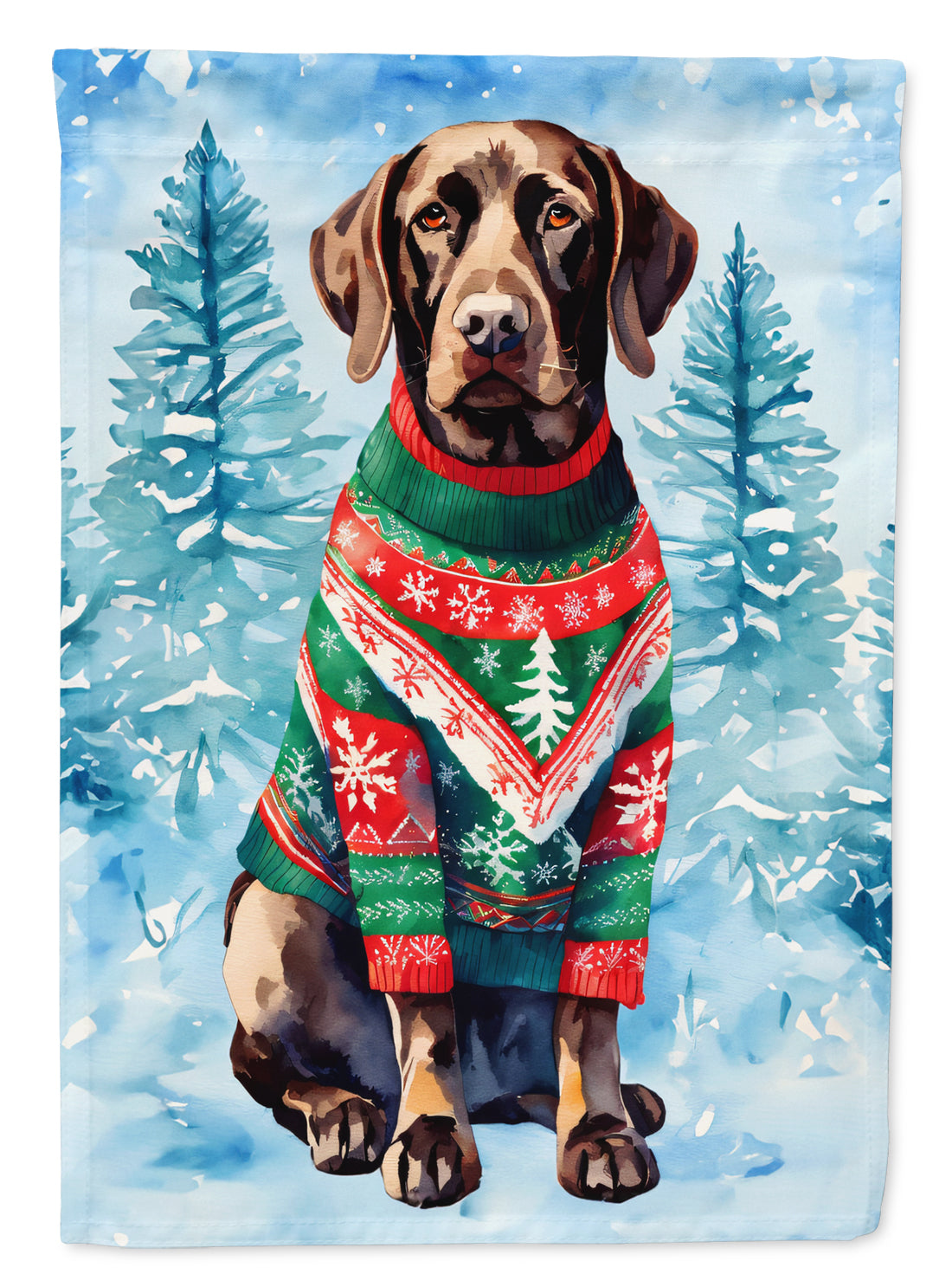 Buy this German Shorthaired Pointer Christmas House Flag