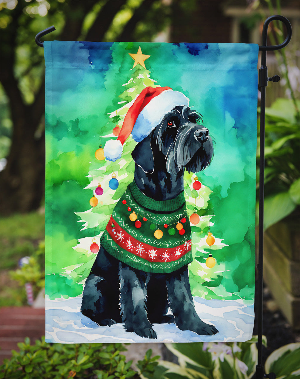 Giant Schnauzer Christmas Garden Flag