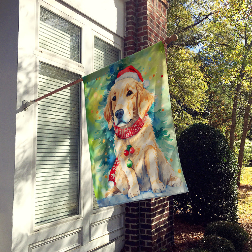 Golden Retriever Christmas House Flag