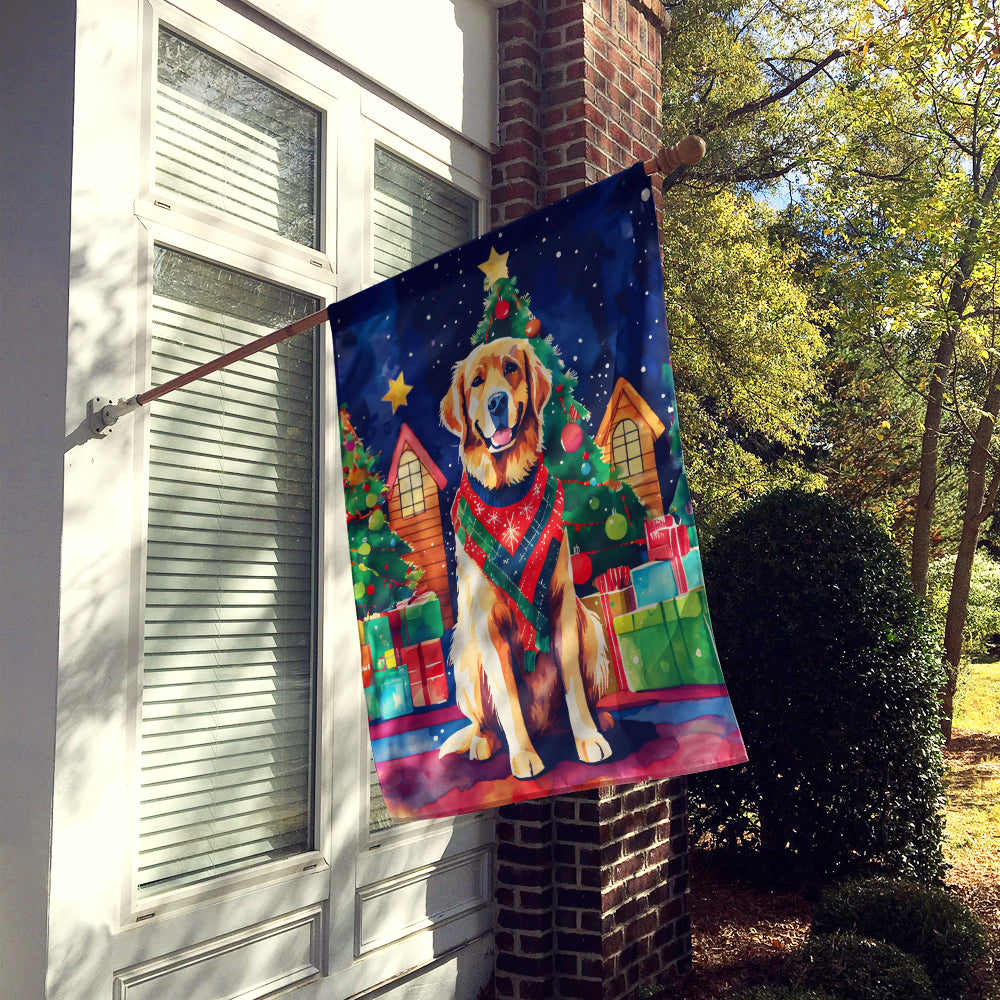 Golden Retriever Christmas House Flag