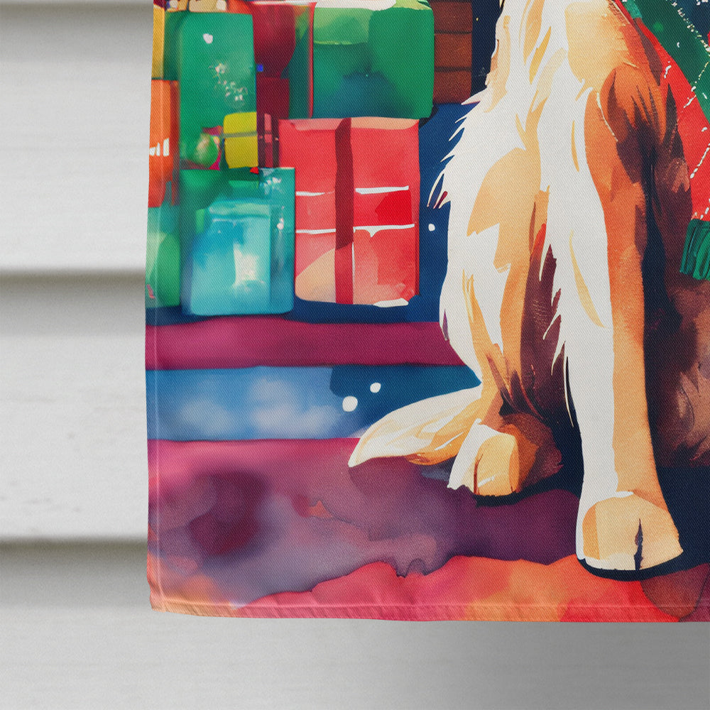 Golden Retriever Christmas House Flag