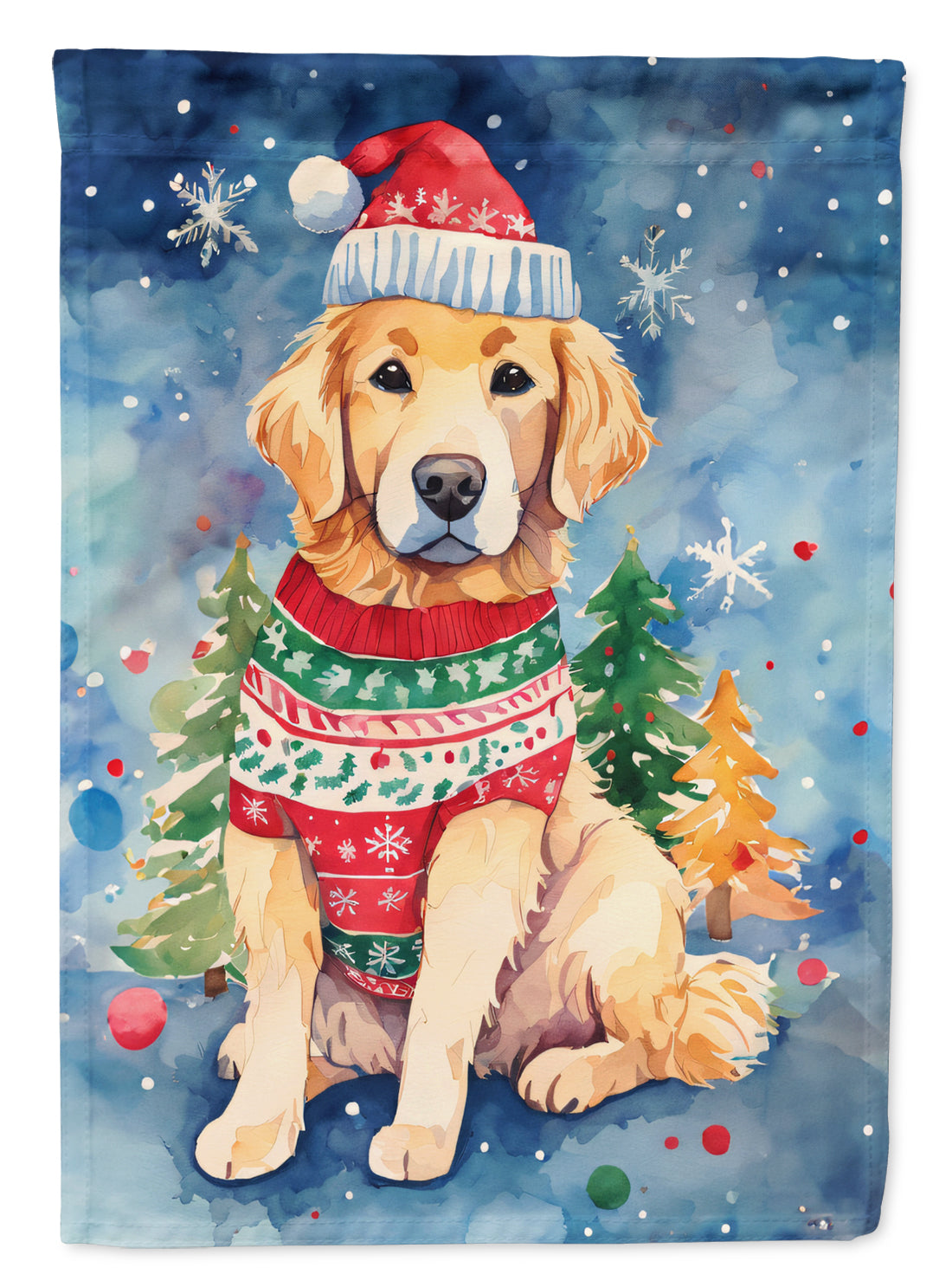 Buy this Golden Retriever Christmas House Flag