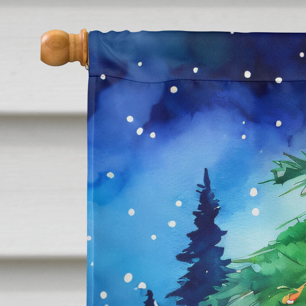 Keeshond Christmas House Flag