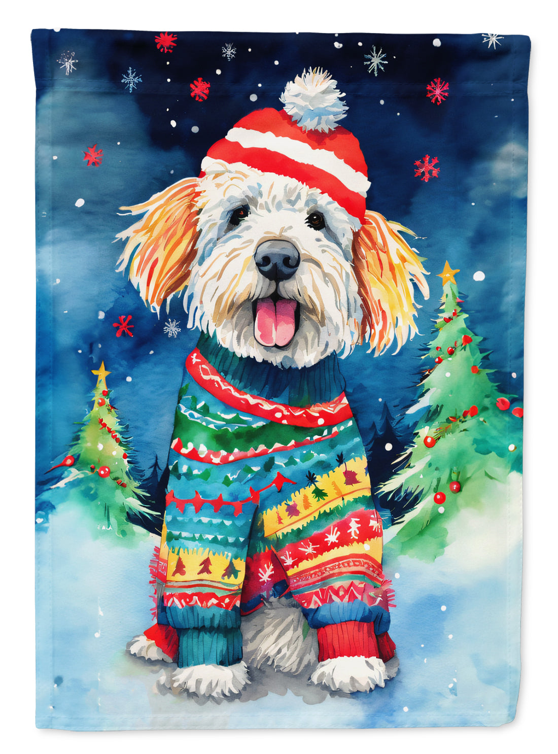 Buy this Komondor Christmas Garden Flag