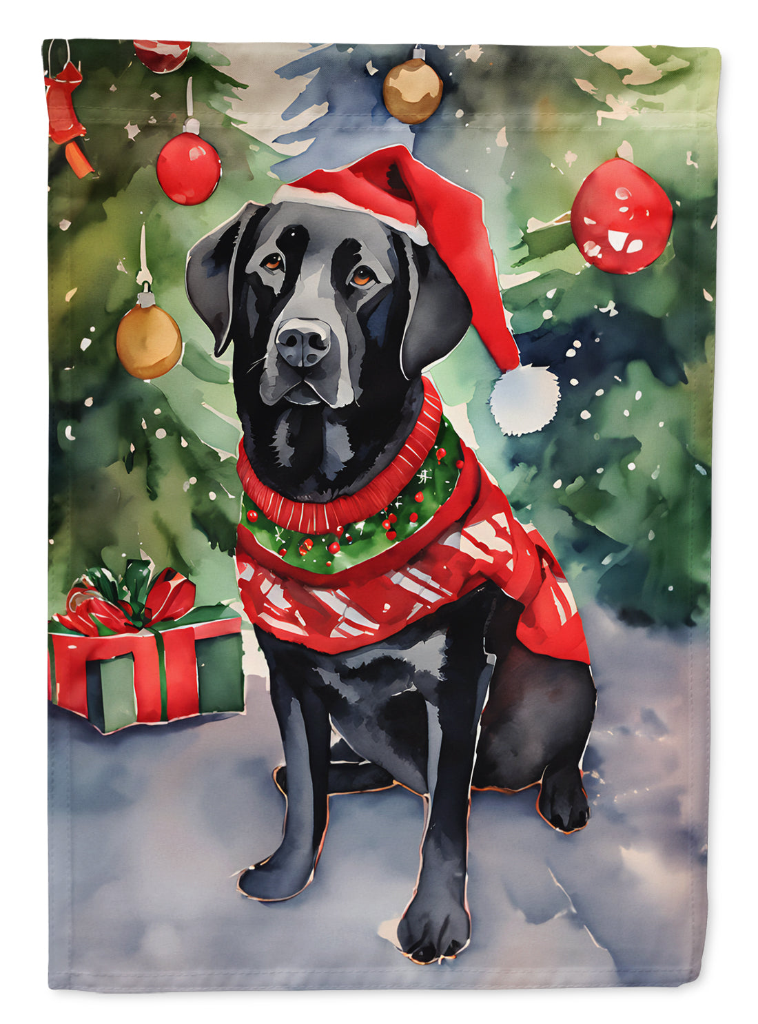 Buy this Black Labrador Retriever Christmas House Flag