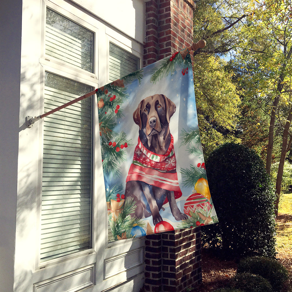 Buy this Chocolate Labrador Retriever Christmas House Flag