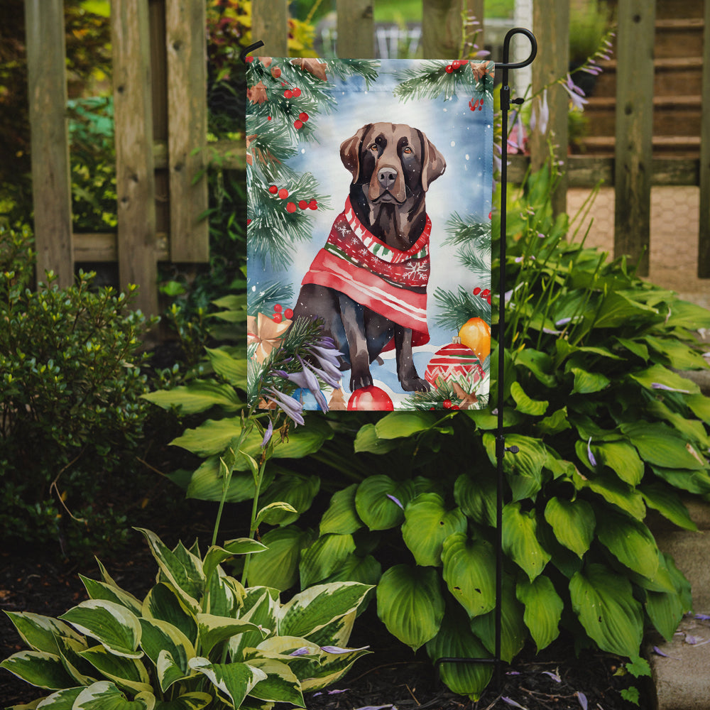 Buy this Chocolate Labrador Retriever Christmas Garden Flag