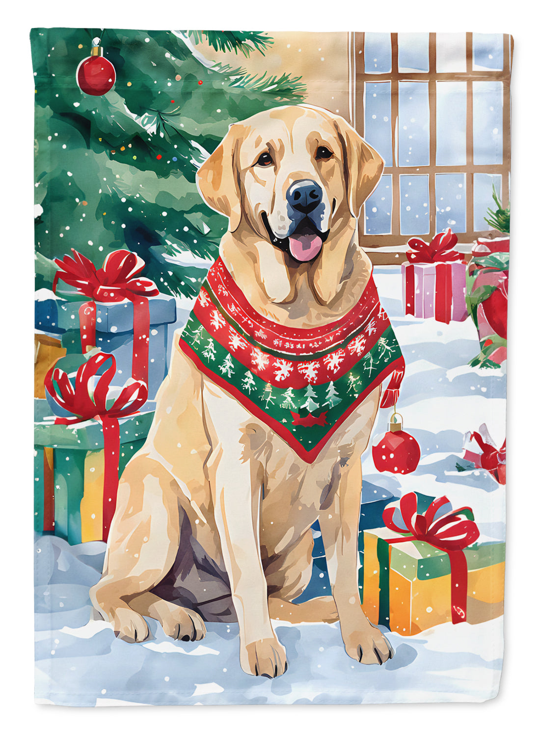 Buy this Yellow Labrador Retriever Christmas Garden Flag