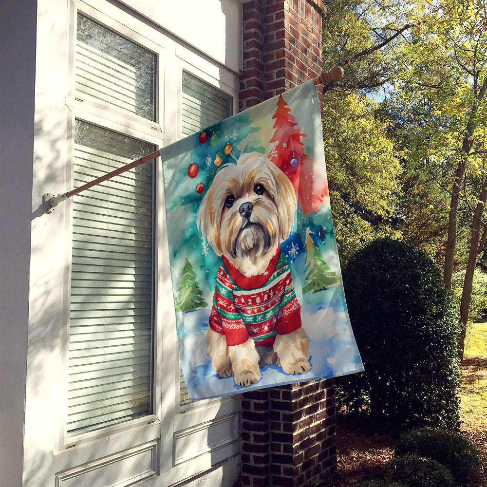 Buy this Lhasa Apso Christmas House Flag