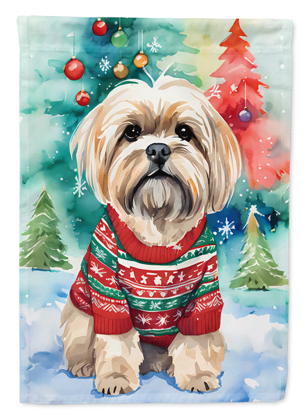 Buy this Lhasa Apso Christmas House Flag