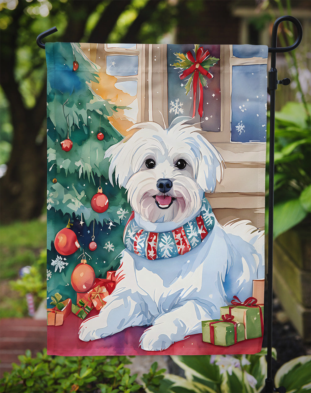 Maltese Christmas Garden Flag