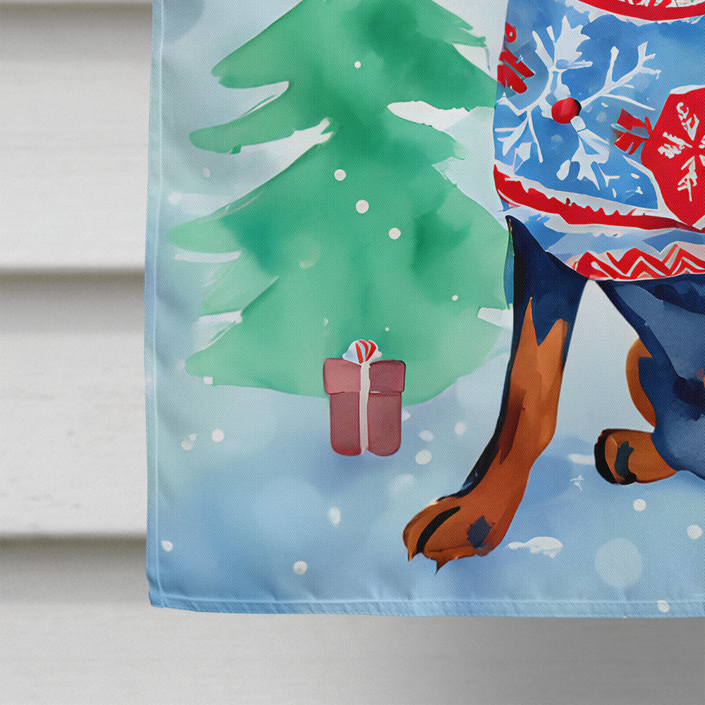 Miniature Pinscher Christmas House Flag