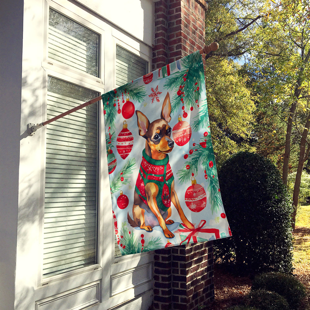 Miniature Pinscher Christmas House Flag