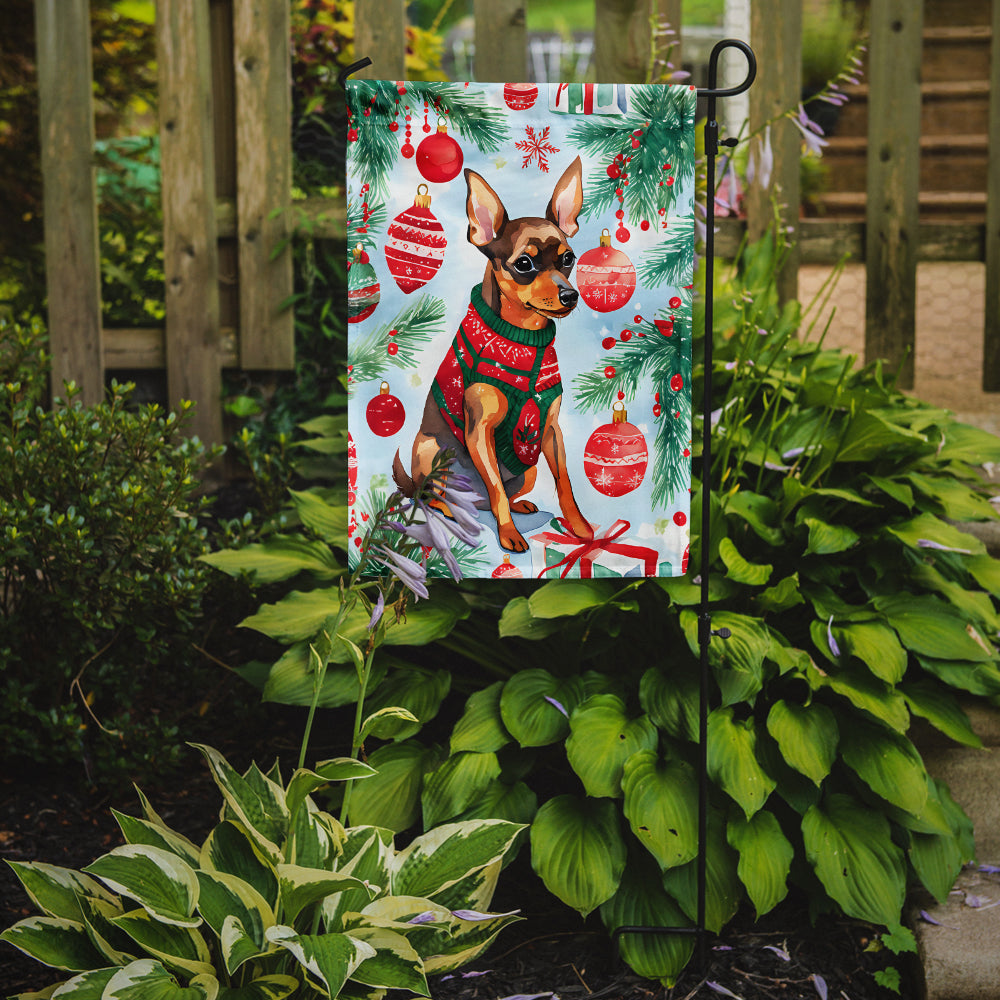 Miniature Pinscher Christmas Garden Flag