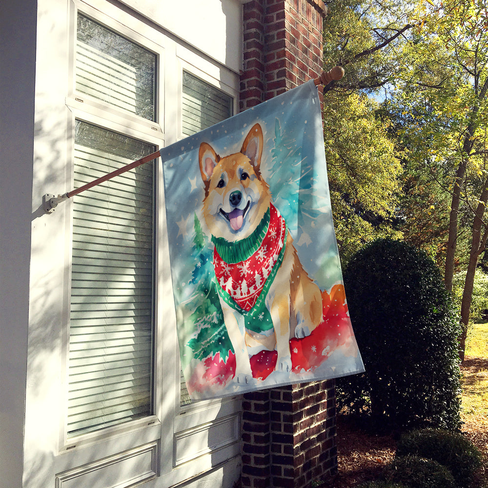 Norwegian Buhund Christmas House Flag