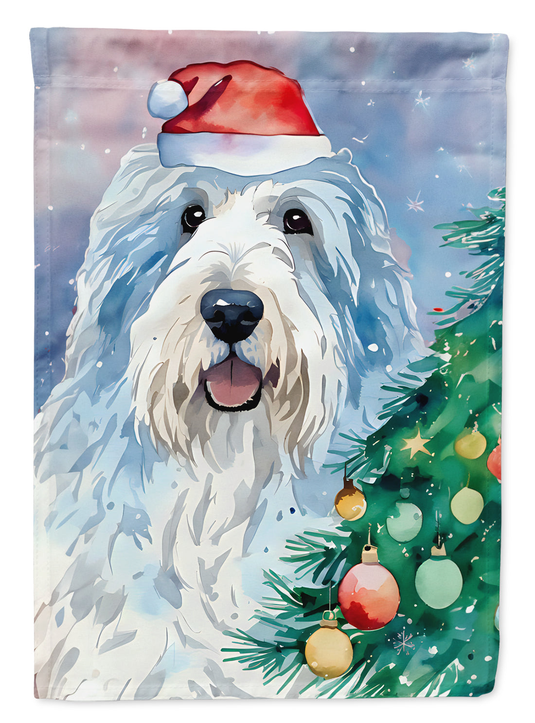 Buy this Old English Sheepdog Christmas House Flag