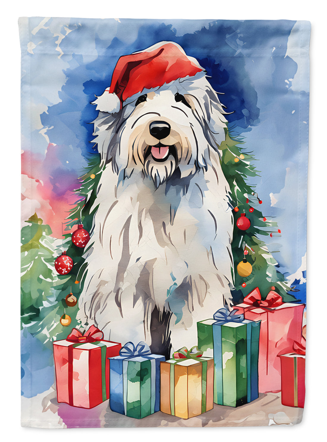 Buy this Old English Sheepdog Christmas House Flag